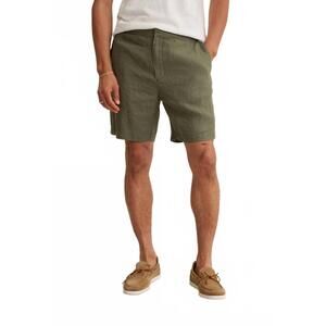 NEW VELVET BY GRAHAM & SPENCER eamon linen shorts in olive
